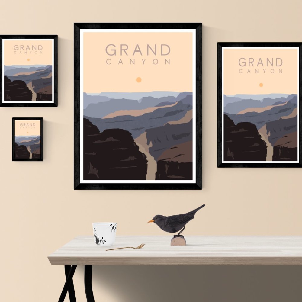 Grand Canyon National Park Art Print | 8x10 | 12x18 | 18x24 | Minimalist